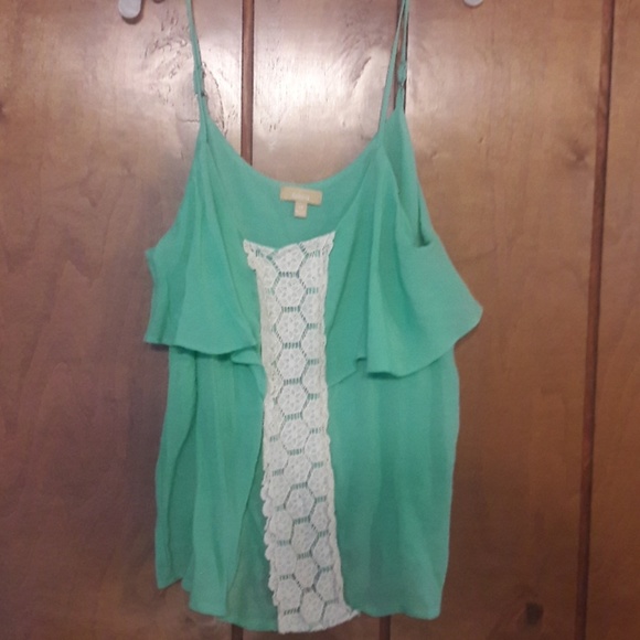 Takara Tops - Blue-green spaghetti strap top